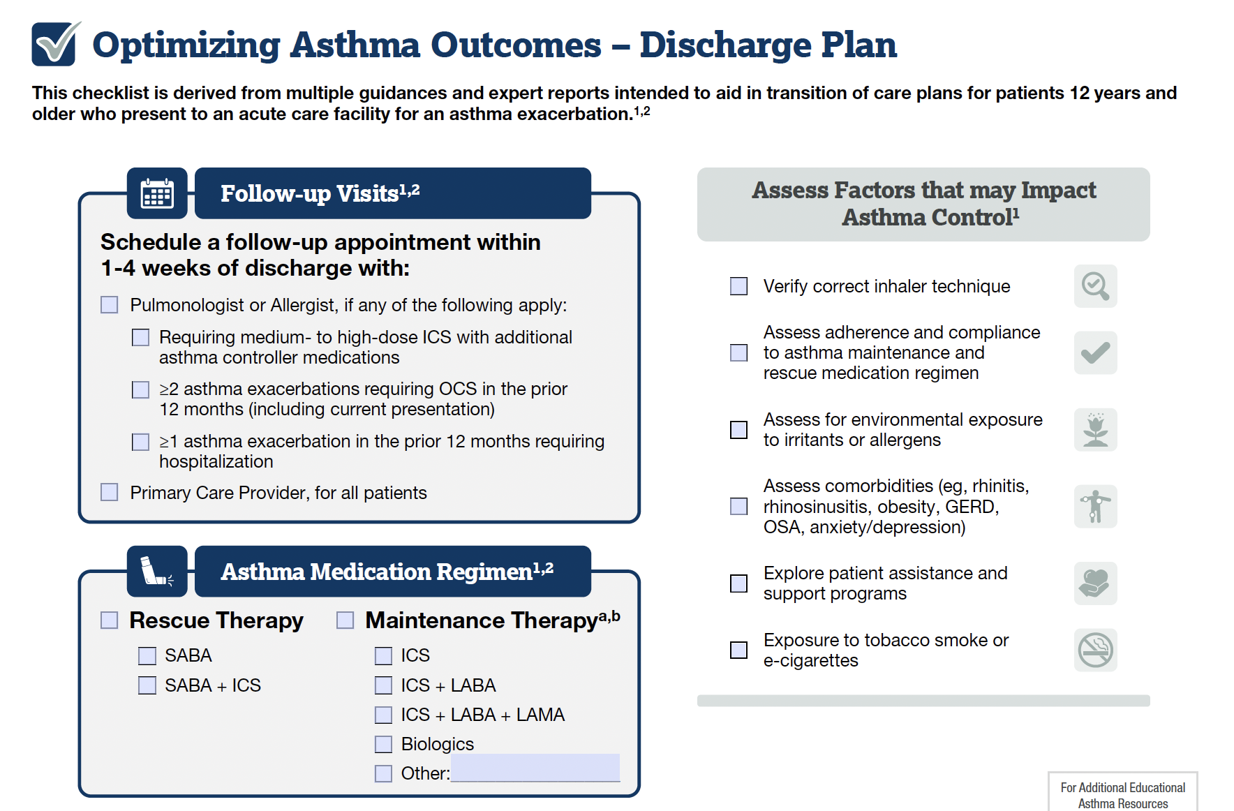Optimizing Asthma Outcomes – Discharge Plan (AstraZeneca)